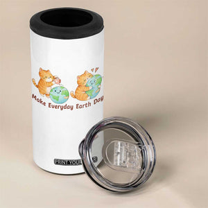 Make Everyday Earth Day 4 in 1 Can Cooler Tumbler Cute Cat Healing Planet Earth TS12 Print Your Wear