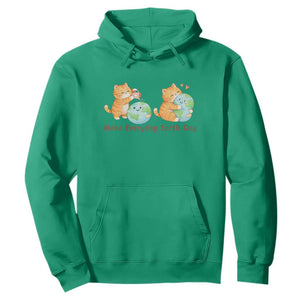 Make Everyday Earth Day Hoodie Cute Cat Healing Planet Earth TS12 Irish Green Print Your Wear