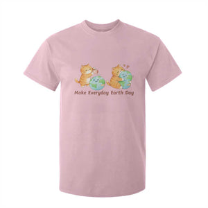Make Everyday Earth Day T Shirt For Kid Cute Cat Healing Planet Earth TS12 Light Pink Print Your Wear