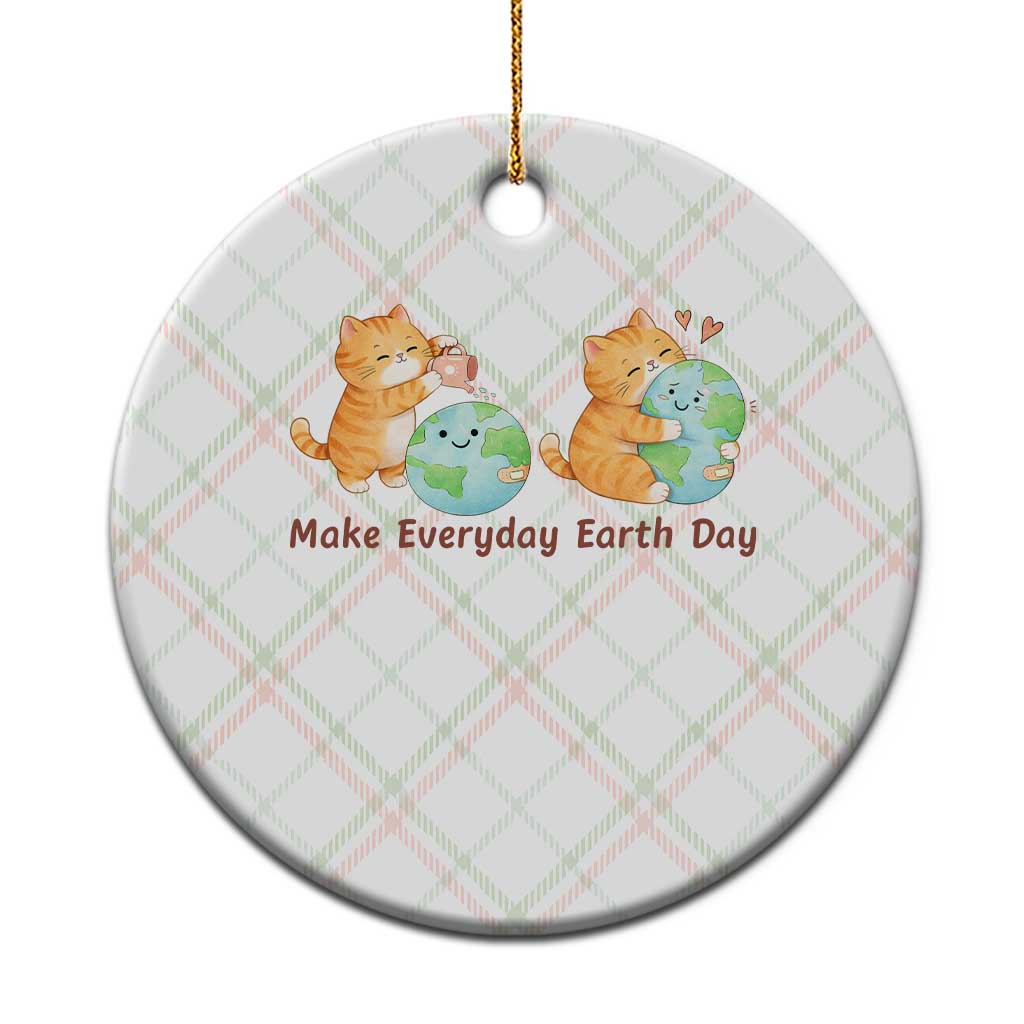 Make Everyday Earth Day Ceramic Ornament Cute Cat Healing Planet Earth TS12 1pc Christmas Plaid Print Your Wear