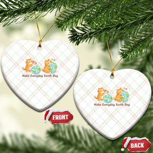 Make Everyday Earth Day Ceramic Ornament Cute Cat Healing Planet Earth TS12 Print Your Wear