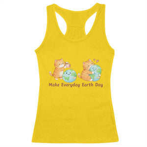 Make Everyday Earth Day Racerback Tank Top Cute Cat Healing Planet Earth TS12 Daisy Print Your Wear