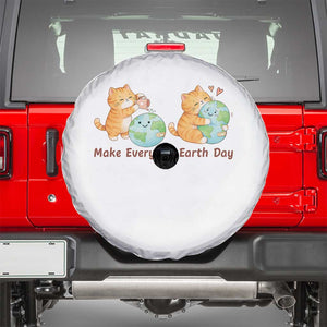 Make Everyday Earth Day Spare Tire Cover Cute Cat Healing Planet Earth TS12 White Print Your Wear