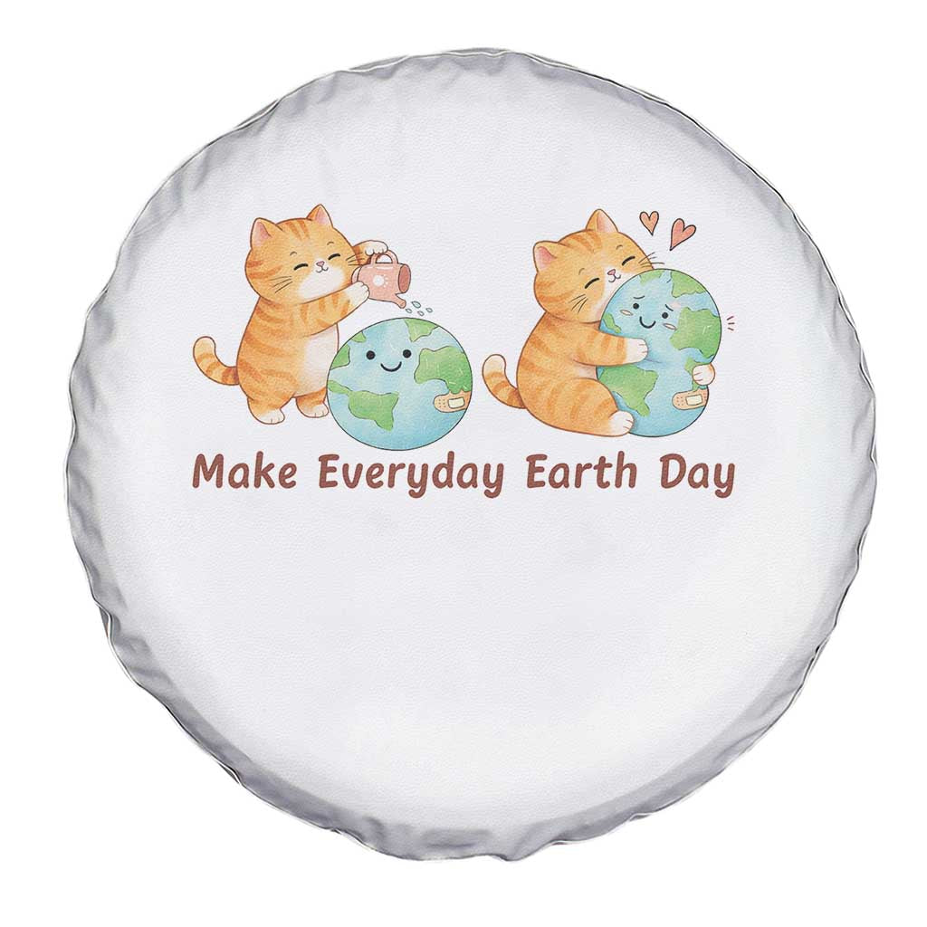 Make Everyday Earth Day Spare Tire Cover Cute Cat Healing Planet Earth TS12 Print Your Wear