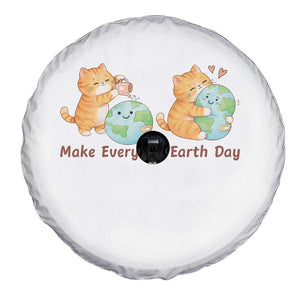 Make Everyday Earth Day Spare Tire Cover Cute Cat Healing Planet Earth TS12 Print Your Wear