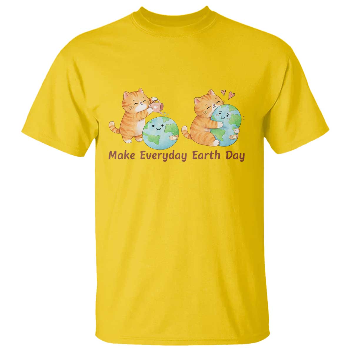 Make Everyday Earth Day T Shirt Cute Cat Healing Planet Earth TS12 Daisy Print Your Wear