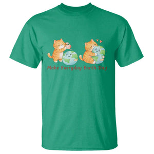 Make Everyday Earth Day T Shirt Cute Cat Healing Planet Earth TS12 Irish Green Print Your Wear