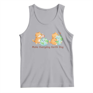 Make Everyday Earth Day Tank Top Cute Cat Healing Planet Earth TS12 Athletic Heather Print Your Wear