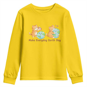 Make Everyday Earth Day Youth Sweatshirt Cute Cat Healing Planet Earth TS12 Daisy Print Your Wear
