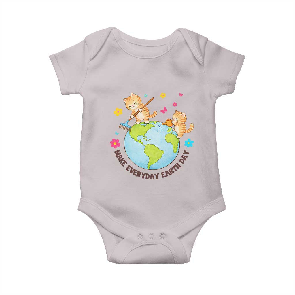 Make Everyday Earth Day Baby Onesie Funny Cat Lover Gift TS12 Ice Gray Print Your Wear