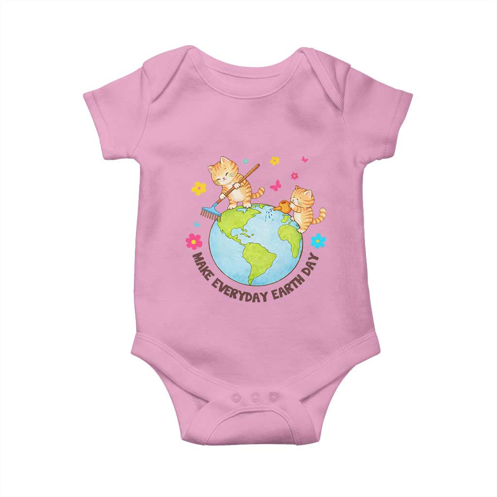 Make Everyday Earth Day Baby Onesie Funny Cat Lover Gift TS12 Light Pink Print Your Wear