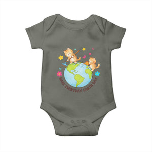 Make Everyday Earth Day Baby Onesie Funny Cat Lover Gift TS12 Military Green Print Your Wear