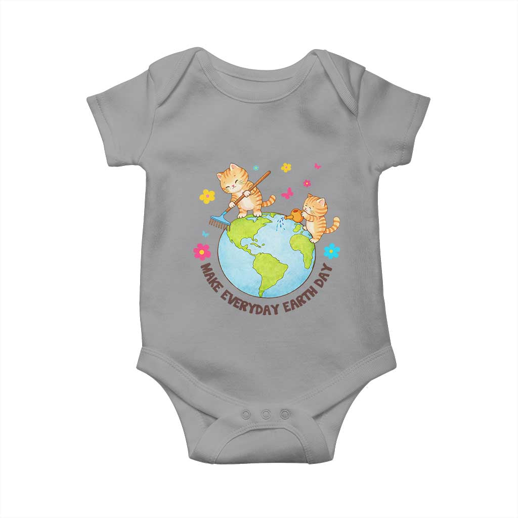 Make Everyday Earth Day Baby Onesie Funny Cat Lover Gift TS12 Sport Gray Print Your Wear