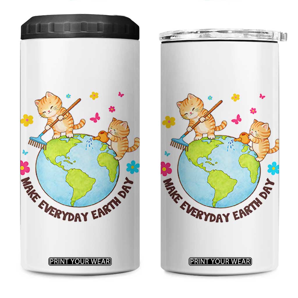 Make Everyday Earth Day 4 in 1 Can Cooler Tumbler Funny Cat Lover Gift TS12 One Size: 16 oz White Print Your Wear