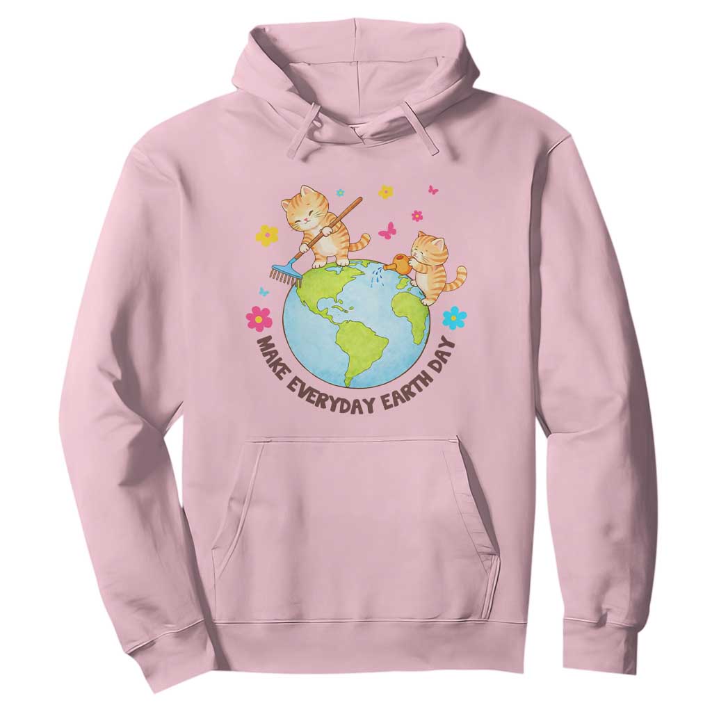 Make Everyday Earth Day Hoodie Funny Cat Lover Gift TS12 Light Pink Print Your Wear