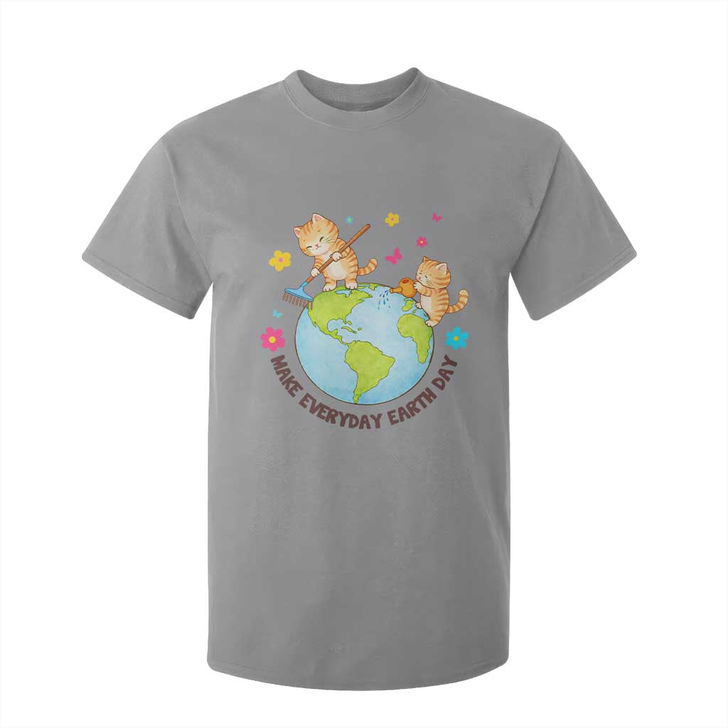 Make Everyday Earth Day T Shirt For Kid Funny Cat Lover Gift TS12 Sport Gray Print Your Wear