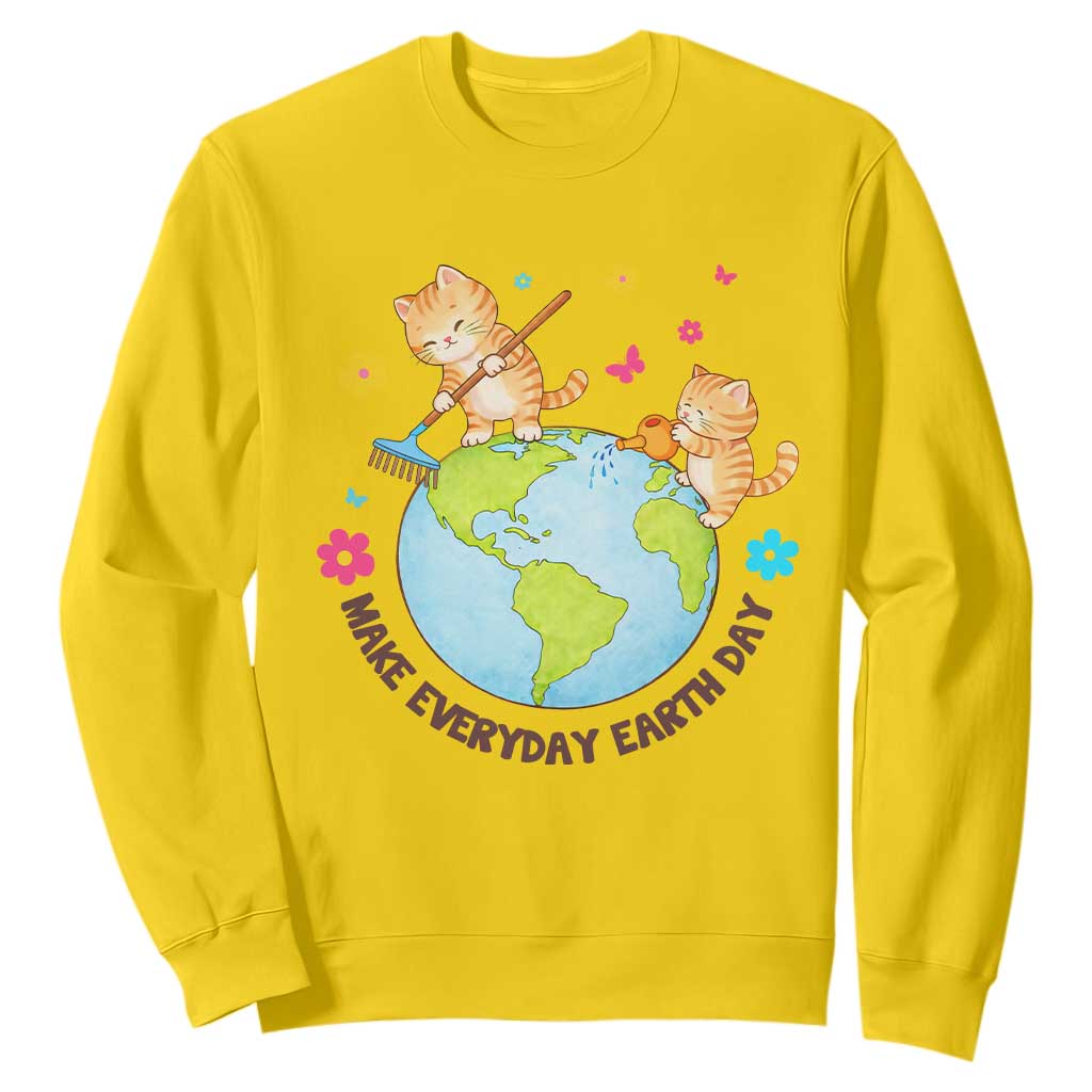 Make Everyday Earth Day Sweatshirt Funny Cat Lover Gift TS12 Daisy Print Your Wear