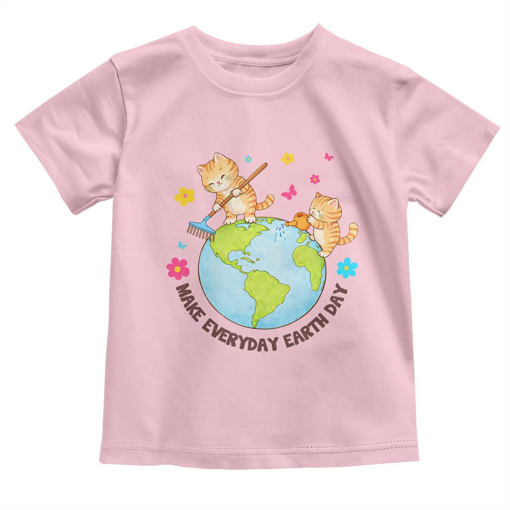 Make Everyday Earth Day Toddler T Shirt Funny Cat Lover Gift TS12 Light Pink Print Your Wear