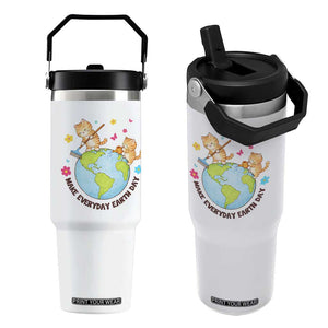 Make Everyday Earth Day Flip Straw Tumbler Funny Cat Lover Gift TS12 One Size: 30 oz White Print Your Wear