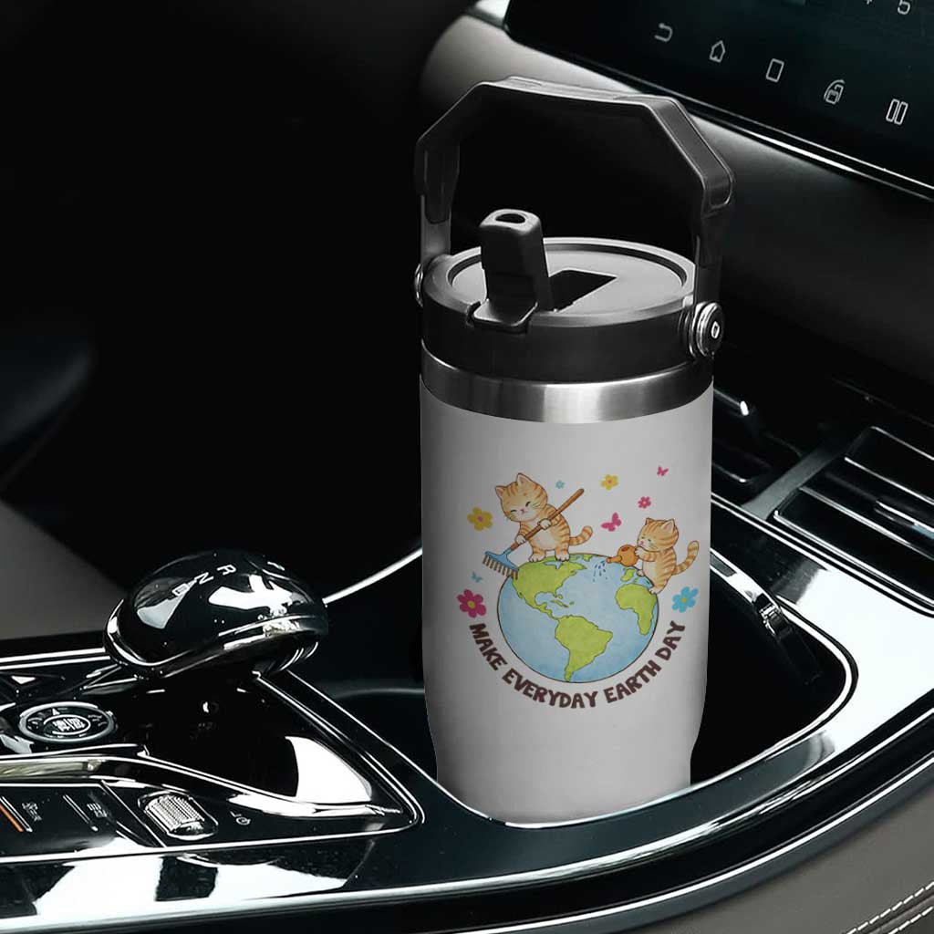 Make Everyday Earth Day Flip Straw Tumbler Funny Cat Lover Gift TS12 Print Your Wear