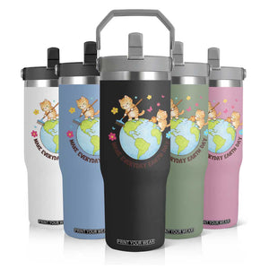 Make Everyday Earth Day Flip Straw Tumbler Funny Cat Lover Gift TS12 Print Your Wear