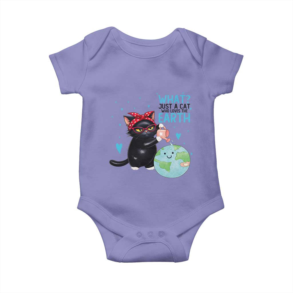 Just A Cat Who Loves The Earth Baby Onesie Earth Day Cat Lover Gift TS12 Violet Print Your Wear