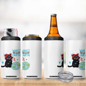 Just A Cat Who Loves The Earth 4 in 1 Can Cooler Tumbler Earth Day Cat Lover Gift TS12 Print Your Wear