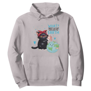 Just A Cat Who Loves The Earth Hoodie Earth Day Cat Lover Gift TS12 Ice Gray Print Your Wear