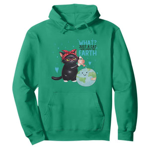 Just A Cat Who Loves The Earth Hoodie Earth Day Cat Lover Gift TS12 Irish Green Print Your Wear
