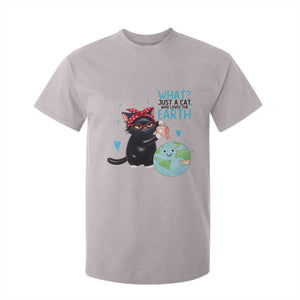 Just A Cat Who Loves The Earth T Shirt For Kid Earth Day Cat Lover Gift TS12 Ice Gray Print Your Wear
