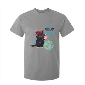 Just A Cat Who Loves The Earth T Shirt For Kid Earth Day Cat Lover Gift TS12 Sport Gray Print Your Wear