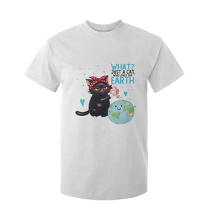 Just A Cat Who Loves The Earth T Shirt For Kid Earth Day Cat Lover Gift TS12 White Print Your Wear