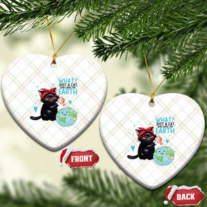 Just A Cat Who Loves The Earth Ceramic Ornament Earth Day Cat Lover Gift TS12 Print Your Wear