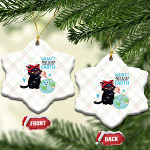 Just A Cat Who Loves The Earth Ceramic Ornament Earth Day Cat Lover Gift TS12 Print Your Wear