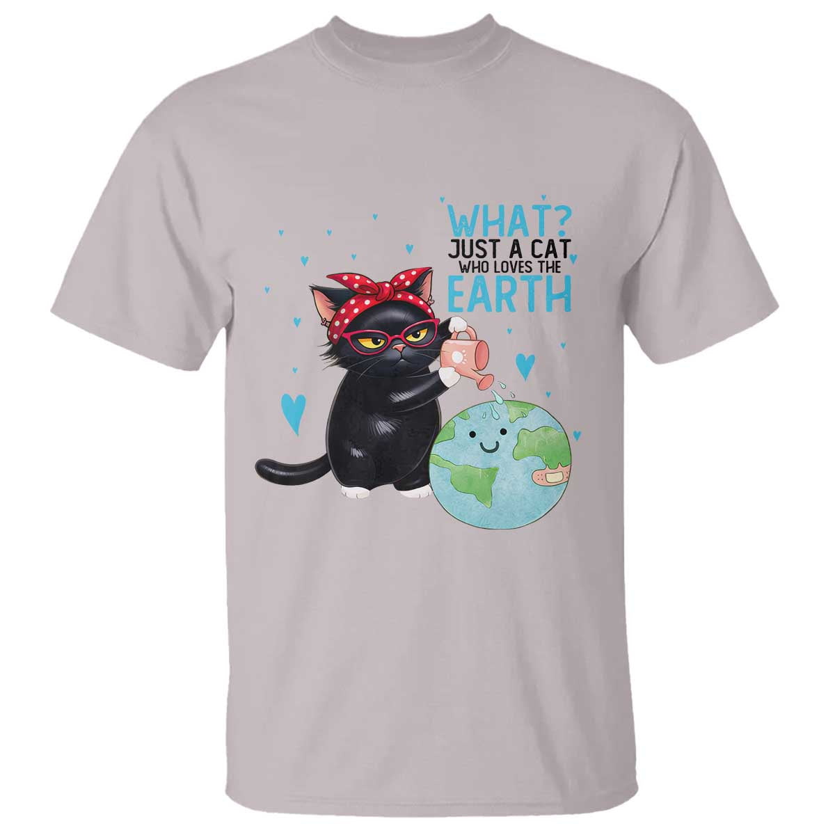 Just A Cat Who Loves The Earth T Shirt Earth Day Cat Lover Gift TS12 Ice Gray Print Your Wear