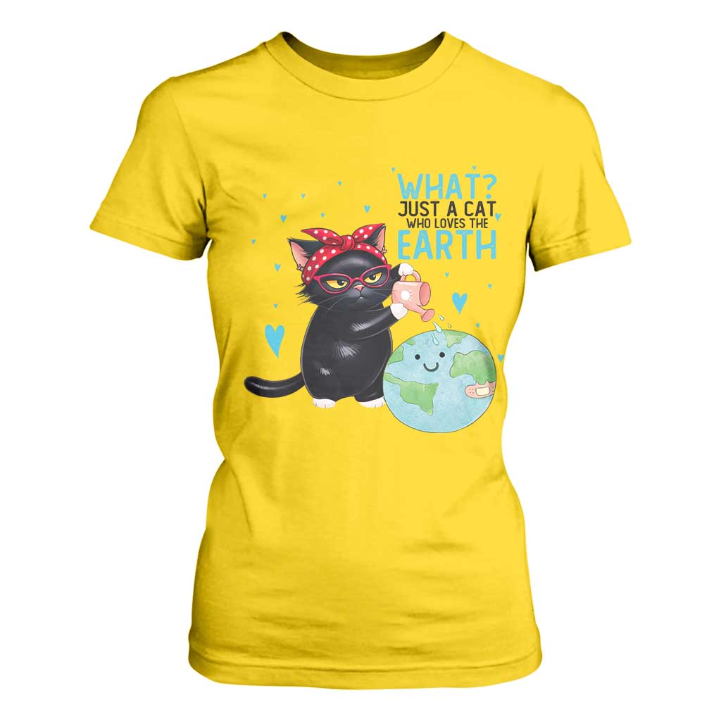 Just A Cat Who Loves The Earth T Shirt For Women Earth Day Cat Lover Gift TS12 Daisy Print Your Wear