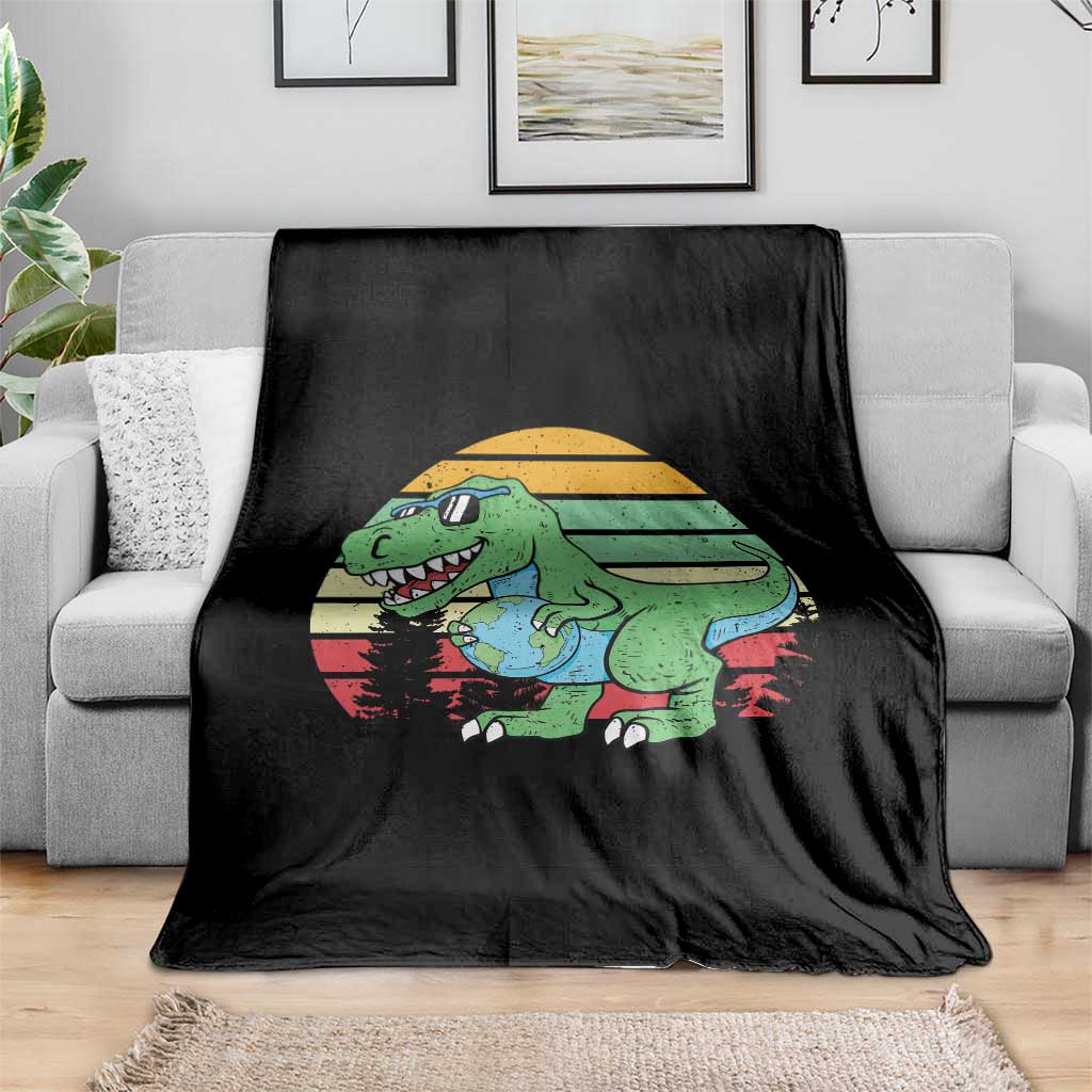 Funny Earth Day Dinosaur Lover Throw Blanket Save The Planet TS12 Print Your Wear