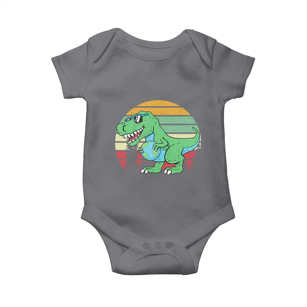 Funny Earth Day Dinosaur Lover Baby Onesie Save The Planet TS12 Charcoal Print Your Wear