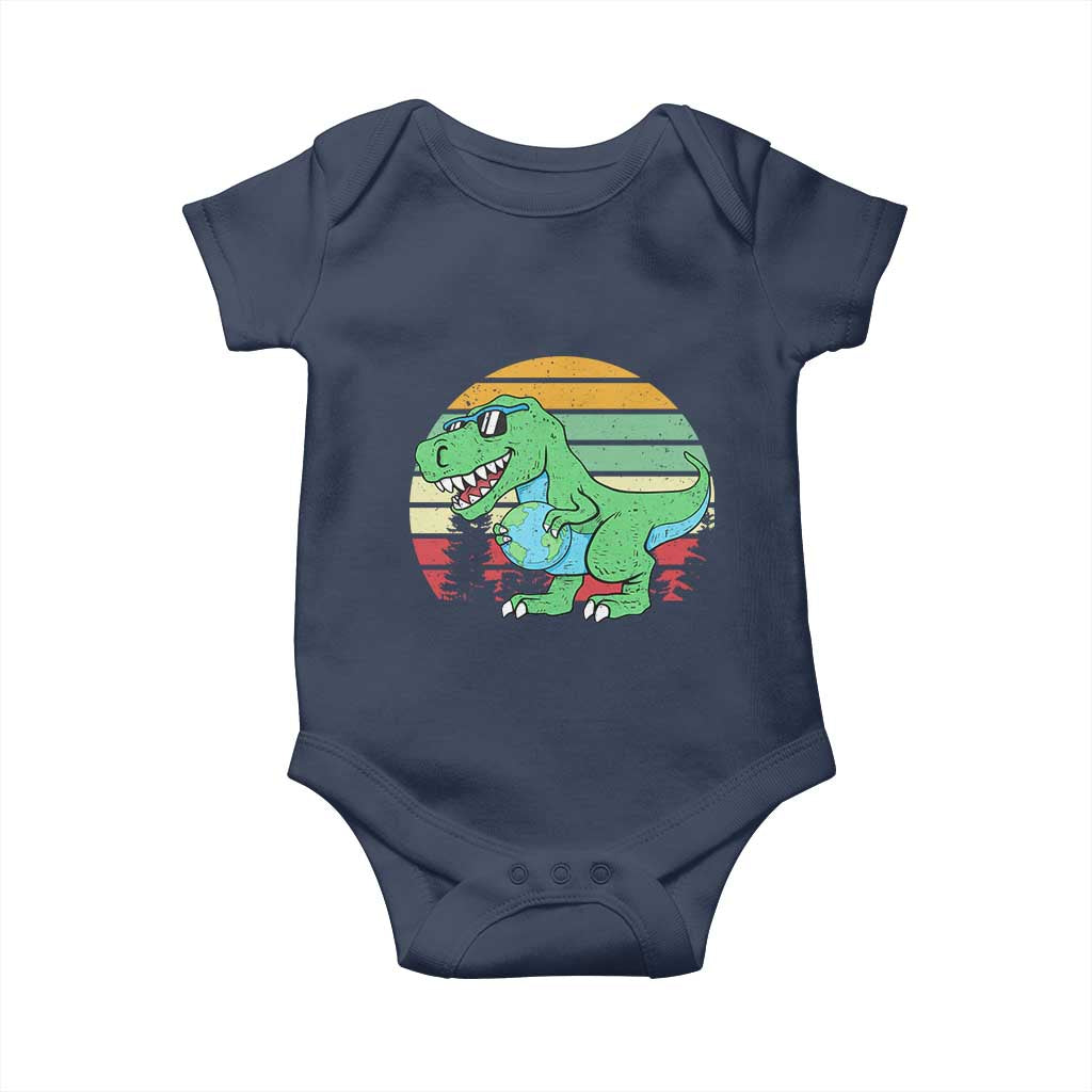 Funny Earth Day Dinosaur Lover Baby Onesie Save The Planet TS12 Navy Print Your Wear