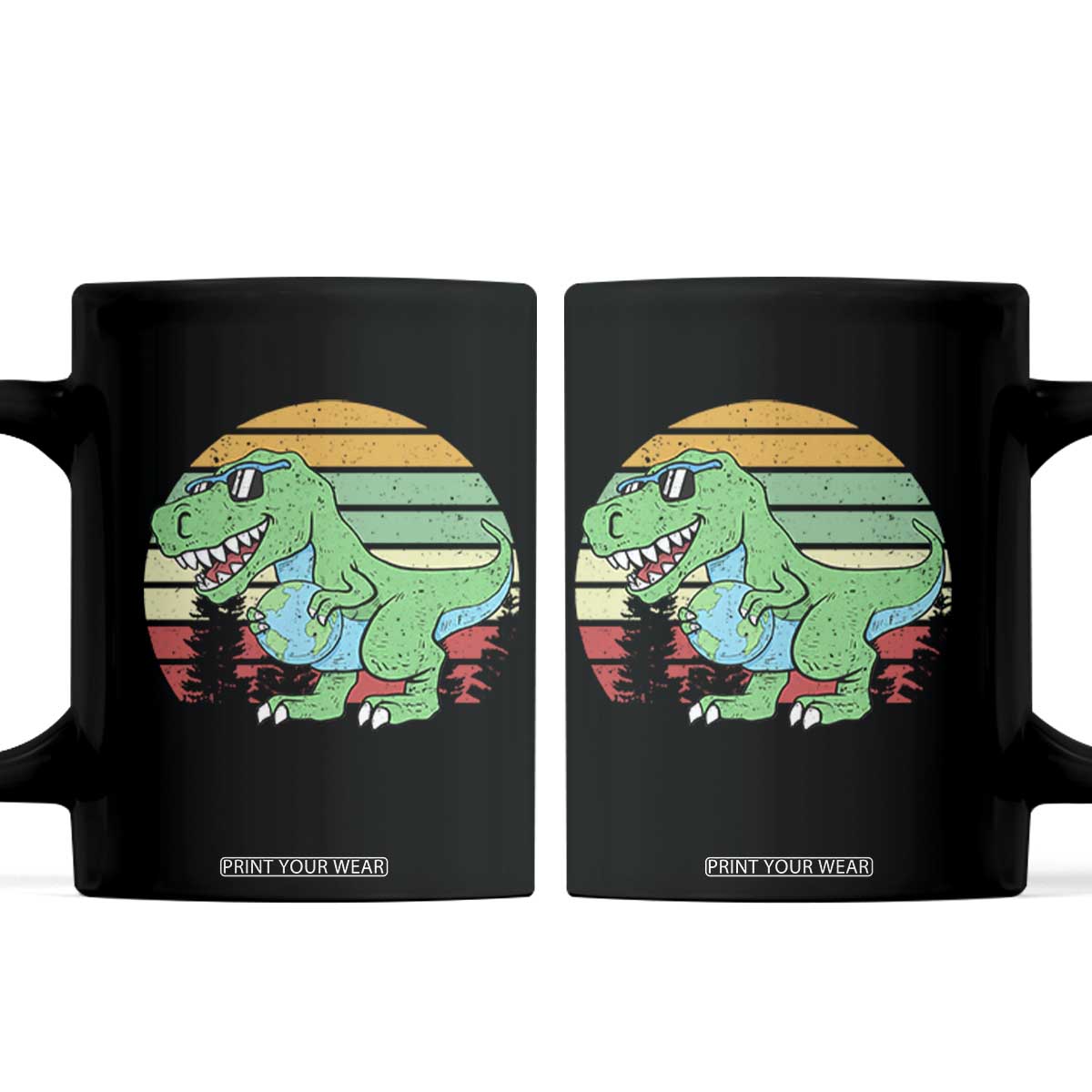 Funny Earth Day Dinosaur Lover Coffee Mug Save The Planet TS12 Black Print Your Wear