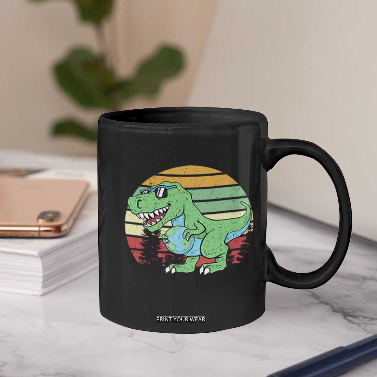 Funny Earth Day Dinosaur Lover Coffee Mug Save The Planet TS12 Print Your Wear