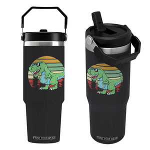 Funny Earth Day Dinosaur Lover Flip Straw Tumbler Save The Planet TS12 One Size: 30 oz Black Print Your Wear