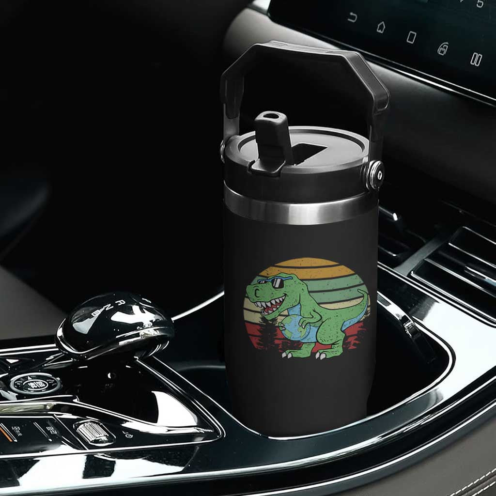 Funny Earth Day Dinosaur Lover Flip Straw Tumbler Save The Planet TS12 Print Your Wear