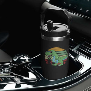 Funny Earth Day Dinosaur Lover Flip Straw Tumbler Save The Planet TS12 Print Your Wear