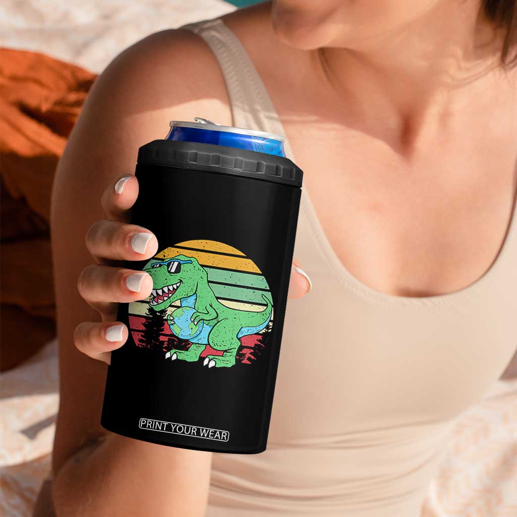 Funny Earth Day Dinosaur Lover 4 in 1 Can Cooler Tumbler Save The Planet TS12 Print Your Wear