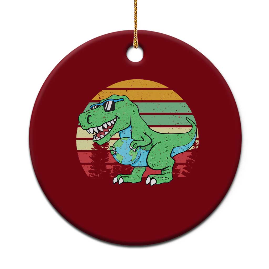 Funny Earth Day Dinosaur Lover Ceramic Ornament Save The Planet TS12 1pc Red Print Your Wear