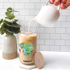 Funny Earth Day Dinosaur Lover Glass Can Save The Planet TS12 Print Your Wear