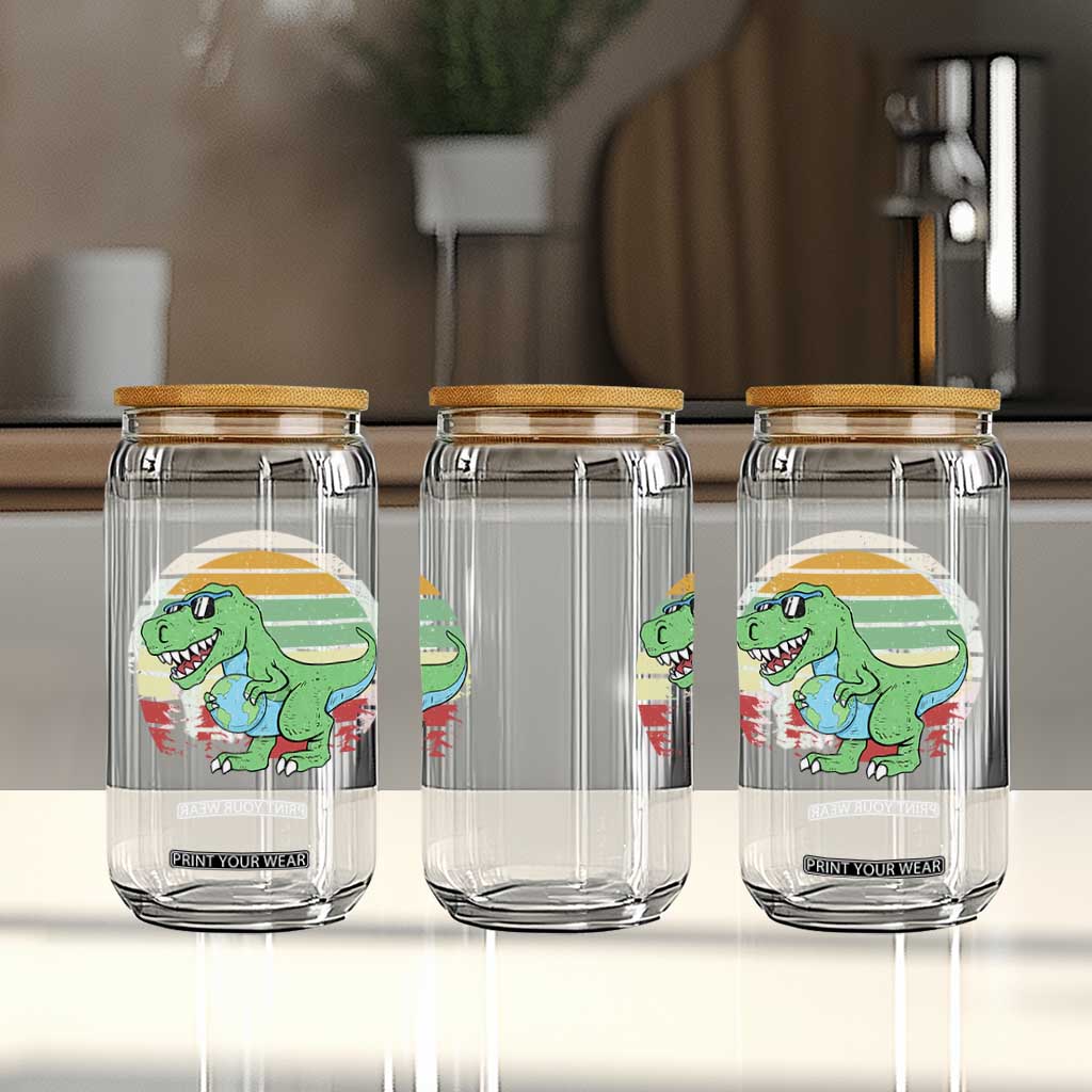 Funny Earth Day Dinosaur Lover Glass Can Save The Planet TS12 Print Your Wear
