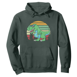 Funny Earth Day Dinosaur Lover Hoodie Save The Planet TS12 Dark Forest Green Print Your Wear