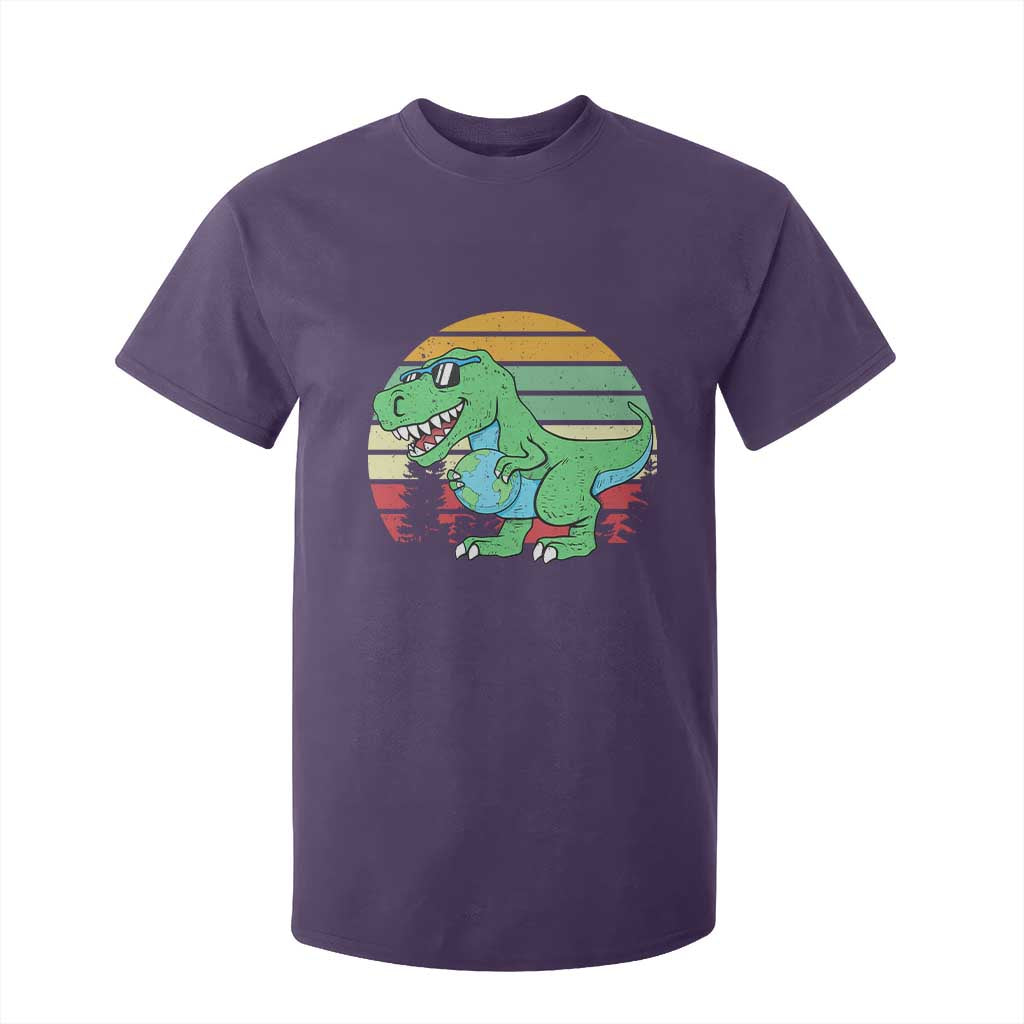 Funny Earth Day Dinosaur Lover T Shirt For Kid Save The Planet TS12 Purple Print Your Wear